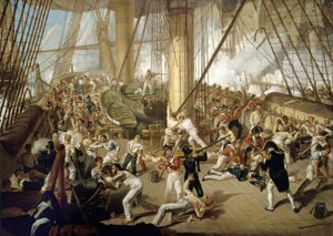 Horatio Nelson (1758-1805) bukása a trafalgari csatában, október 21.