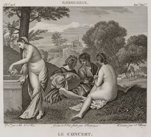 Denis-Sébastien Leroy, Antoine-Claude-François Villerey és Chataigner - A koncert, Giorgione után - 1802-1815 alkotó: Denis Sebastien Leroy