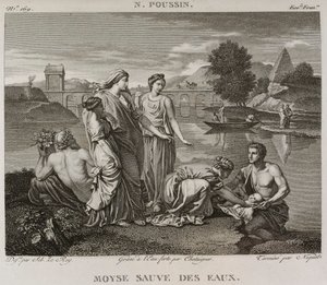Denis-Sébastien Leroy, Chataigner és Niquet - Mózes megmenekül a vízből, Nicolas Poussin után - 1802-1815 alkotó: Denis Sebastien Leroy