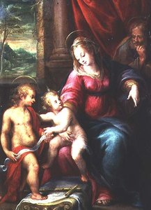 Madonna és gyermeke Keresztelő Jánossal alkotó: Denis Calvaert