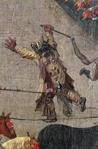 Izabella főhercegnő diadala a brüsszeli Ommeganckban 1615. május 31-én, egy kosztümös ördögfigura részlete, 1615 alkotó: Denys van Alsloot