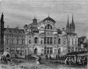 Az 1871-ben Lucien Botrel építész tervei alapján elkészült Grand Theatre of Angers külső képe. Maine et Loire (49) alkotó: Deroy (after)