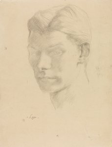 Férfiportré, 1906-08 körül (ceruza, papír) alkotó: Derwent Lees