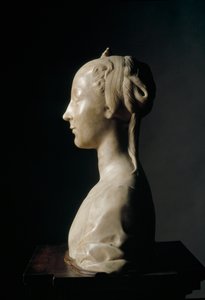 Fiatal hölgy mellszobra Desiderio da Settignano (kb. 1430-1464) márványszobra, 146 cm, Firenze, Bargello Nemzeti Múzeum