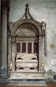 Carlo Marsuppini (1399-1453), a Firenzei Köztársaság kancellárjának sírja, Desiderio da Settignano (kb. 1430-1464), 1453 körül. Firenze, Chiesa di Santa Croce