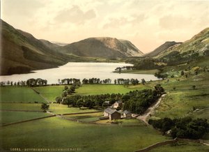 Buttermere és Crummock Water, Lake District, Anglia, 1900 körül alkotó: Detroit Publishing Co.
