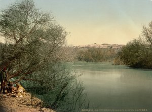 Keresztelőhely, Jordán folyó, Szentföld, 1890-1900 körül (fotokróm nyomat) alkotó: Detroit Publishing Co.