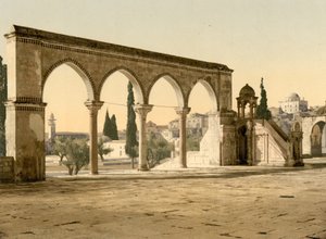 A Cadi Borhan-ed-din szószék, Jeruzsálem, Szentföld, 1890-1900 körül (fotokróm nyomat) alkotó: Detroit Publishing Co.