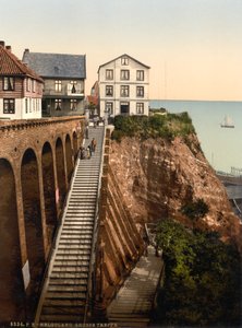 The Grand Staircase, Helgoland, Németország, Photochrome Print, 1900 körül alkotó: Detroit Publishing Co.