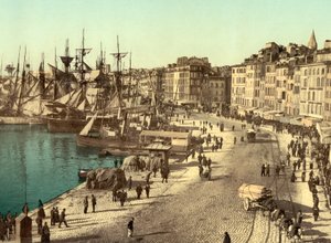 Old Harbor (Vieux-Port), Marseille, Franciaország, 1890-1900 körül (photochrom)