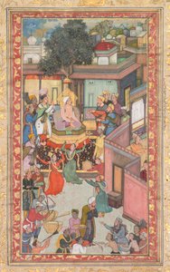 Körülmetélési szertartás Akbar fiainak, 126. festmény egy Akbar-nama Akbar könyvéből…, kb. 1602-3. alkotó: Dharam Das