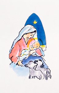 Madonna és gyermek bárányokkal, 1996 (wc)