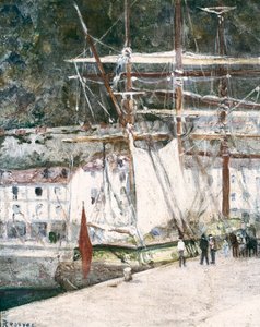"" Kilátás San Sebastian kikötőjére (San Sebastian, San Sebastian) Spanyolországban "" Dario de Regoyos (1875-1913) festménye, San Sebastian. San Telmo Városi Múzeum