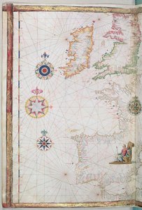 A Brit-szigetek és Ibéria, részlet egy világatlaszból, 1565