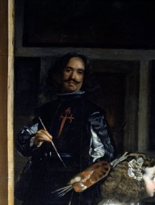 Las Meninas. Részlet: a festő önarcképe a festőállványa előtt