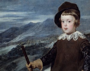 Baltasar Carlos spanyol herceg (1629-1646), IV. Fülöp király fiának portréja vadászruhában. Diego Velasquez (1599-1660) festménye 1635 V. 1,91x1,03 m Madrid, Prado Múzeum alkotó: Diego Velázquez