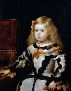 IV. Fülöp spanyol király és második felesége, Mariana osztrák lányának portréja, Margarita Infanta (1651-1673) alkotó: Diego Velázquez