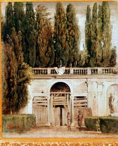 Kilátás a Medicis-villa kertjére (Olaj, vászon, 1649 körül) alkotó: Diego Velázquez