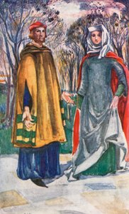 Egy férfi és nő I. Edward korában 1272-1307 alkotó: Dion Clayton Calthrop