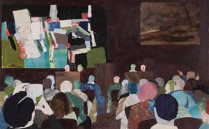 Absztrakt tömeg, aukciós kollázs alkotó: Dione Verulam