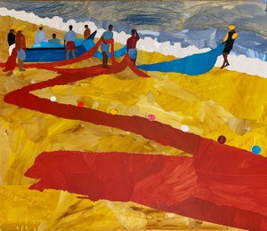 Horgászat, Neeleshwar (kollázs) alkotó: Dione Verulam