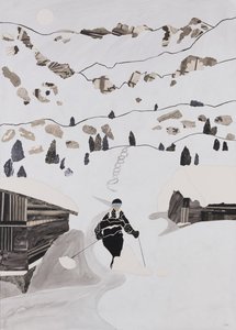 Síelés ebédre (kollázs) alkotó: Dione Verulam