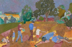 Sárga csörgő szüret (kollázs) alkotó: Dione Verulam