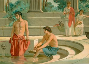 Telemachus és Pisistratus Menelaosz palotájában