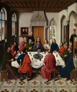 Részlet az Utolsó Vacsora triptichonjáról, a Szentségi Oltárról, 1464-68 körül (olaj, tábla)