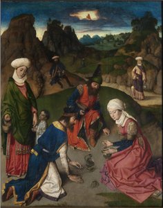 Az Utolsó vacsora poliptichonja: ""A manna betakarítása"" Dirk Bouts festménye (1410/20-1475) 1464-1468 Louvain, Saint Pierre templom