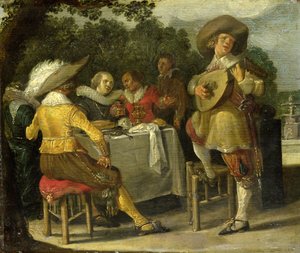Egy szabadtéri parti, 1620-30 körül alkotó: Dirck Hals