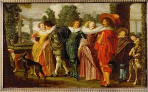 Séta a kertben (festmény tölgyfára) alkotó: Dirck Hals