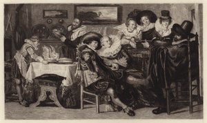 Az étkezés (metszet) alkotó: Dirck Hals