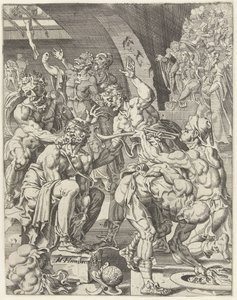 Krisztus kigúnyolása Az emberiség bukása és megváltása Krisztus életén és szenvedésen keresztül (sorozat címe) alkotó: Dirck Volckertsz. Coornhert (attributed to)