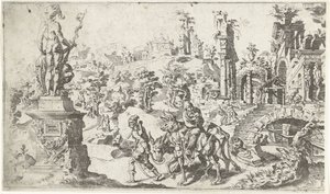 Repülés Egyiptomba alkotó: Dirck Volckertsz. Coornhert (attributed to)