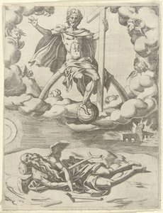 Krisztus legyőzi az időt Petrarch diadalai (sorozat címe) alkotó: Dirck Volckertsz. Coornhert (possibly)