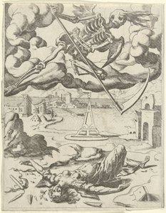 A halál legyőzi a hitet Petrarch diadalai (sorozat címe) alkotó: Dirck Volckertsz. Coornhert (possibly)