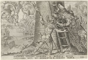 Róma megtámadása, 1527 Overwinningen van Karel V (sorozat címe) Nagy Károly V. imp. dönt. max. győzelem, a legfontosabb a sok közül (sorozat címe) alkotó: Dirck Volckertsz. Coornhert