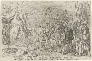 Birodalmi tábor Ingolstadtban, 1546 V. Károly győzelmei (sorozat címe) Divi Caroli. v. imp. dönt. max. victoriae, ex multis praecipuae (sorozat címe) alkotó: Dirck Volckertsz. Coornhert