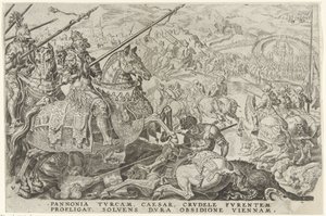 Bécs domborműve, 1529 V. Károly győzelmei (sorozat címe) Divi Caroli. v. imp. dönt. max. victoriae, ex multis praecipuae (sorozat címe) alkotó: Dirck Volckertsz. Coornhert