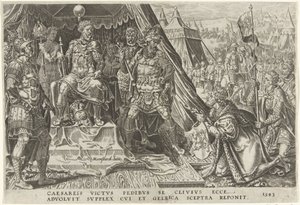 II. Vilmos, Gelre hercege aláveti magát V. Károly fennhatóságának, 1543-ban V. Károly győzelmei (sorozat címe) Divi Caroli. v. imp. dönt. max. victoriae, ex multis praecipuae (sorozat címe) alkotó: Dirck Volckertsz. Coornhert