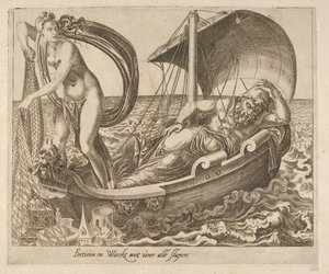 A Fortune nem vigyáz minden alvóra a Six Sayings about Fortune, kb. 1560. alkotó: Dirck Volkertsen Coornhert
