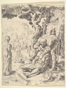 Példabeszéd az irgalmas szamaritánusról, 1549. alkotó: Dirck Volkertsen Coornhert