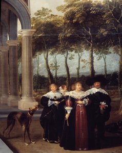 Páros séta Részlet a "" A tekejátékosok" című festményről Dirck Van Delen (1605-1671) festménye