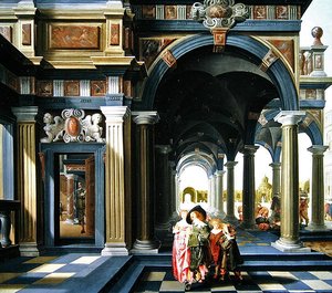 Elegáns figurák egy loggiában, 1635