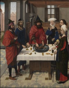 Az utolsó vacsora oltárképe: Pészach Széder bal szárny, 1464-1468