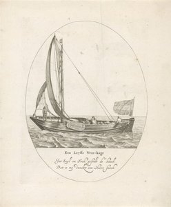 Leideni komp Egy Leytse Veer-kage (cím a tárgyon) Nyolc különböző típusú holland belvízi hajó (sorozat címe) alkotó: Dirk Eversen Lons