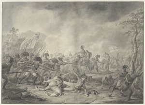Hermann orosz tábornok elfogása a bergeni csatában, 1799 alkotó: Dirk Langendijk (signed by artist)