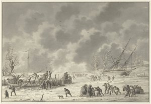 Repülések a texeli szárazföldekre, 1795. január A Canonier Booten és a Landzaaten Vlugt távozása 1794 decemberében (cím a tárgyon)