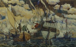 I. Péter és Lefort. I. Péter flottája a Plescsejevói tavon, 1927